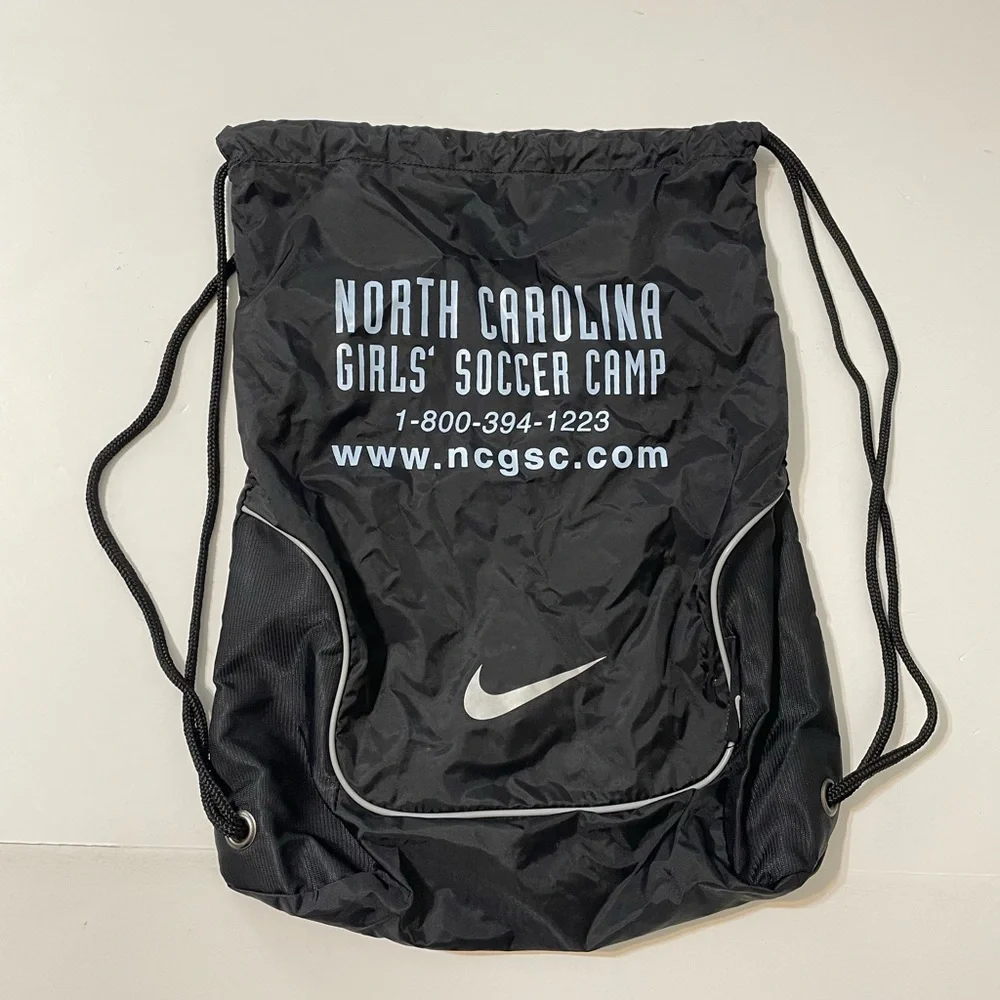 North Carolina Girls Soccer Camp Nike Drawstring Black Backpack University